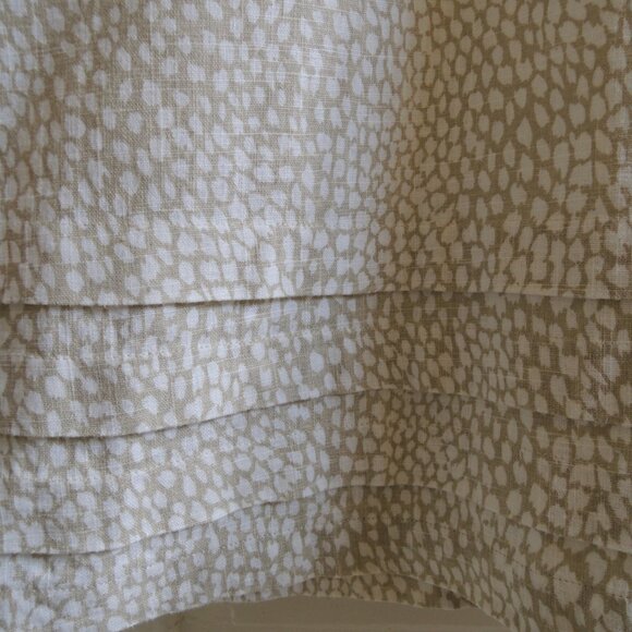 Nicole Miller Tan & White Linen Blend Shift Dress XL - Picture 4 of 9